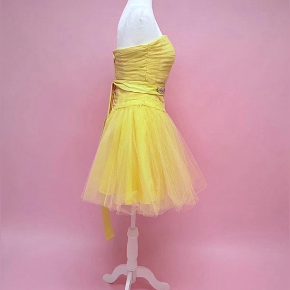 Mori Lee Vibrant Yellow Party Dress - Picture 3 of 6